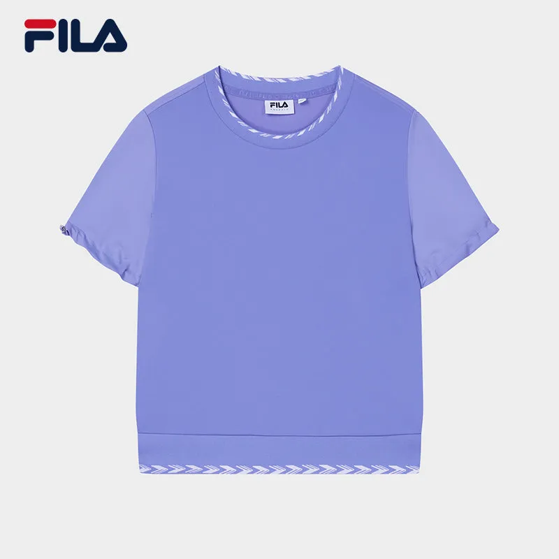 FILA CORE WHITE LINE EMERALD Women Short Sleeve T-shirt in Purple