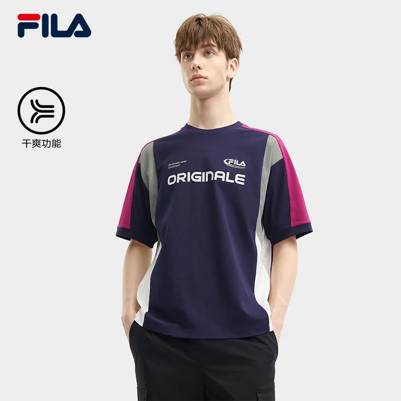 FILA CORE WHITE LINE FILA ORIGINALE Men Short Sleeve T-shirt (Dark Blue / White)