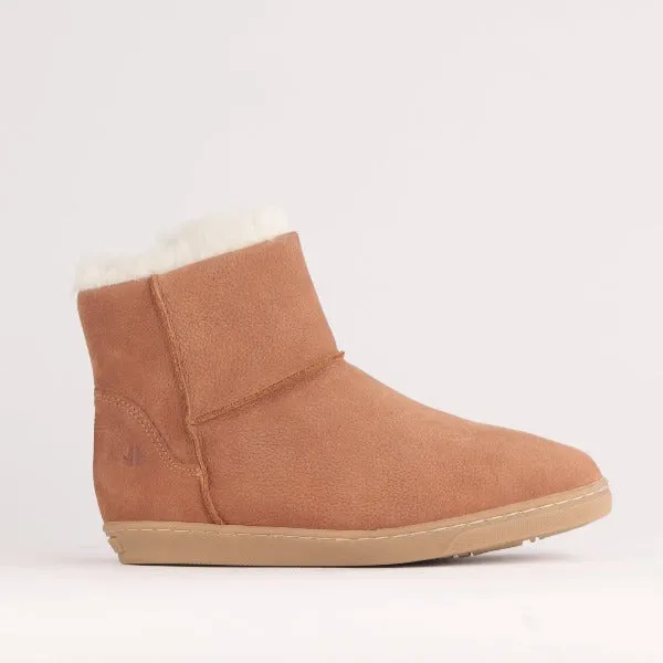 Fur-lined ugg Ankle Boot in Tobacco - 12455