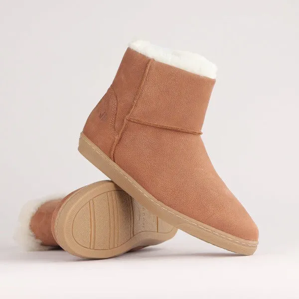 Fur-lined ugg Ankle Boot in Tobacco - 12455