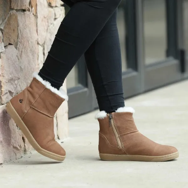 Fur-lined ugg Ankle Boot in Tobacco - 12455