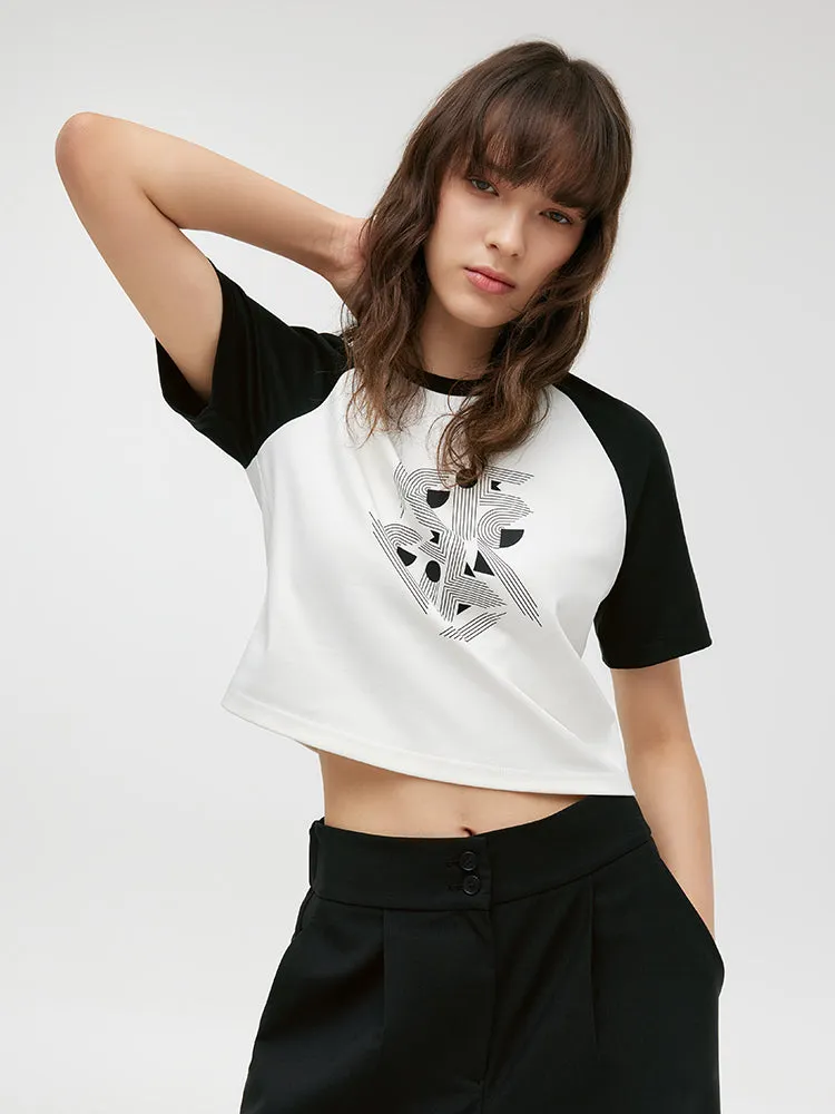 GOELIA X CHRISTINE PHUNG Raglan Sleeves Crop T-Shirt