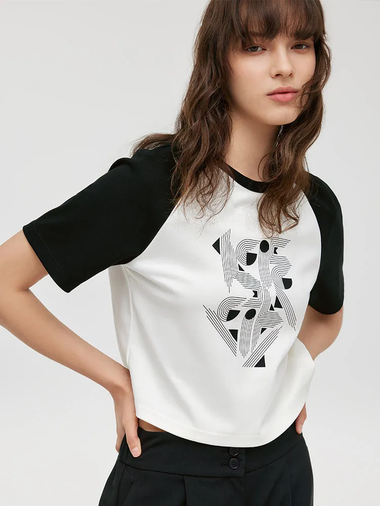 GOELIA X CHRISTINE PHUNG Raglan Sleeves Crop T-Shirt