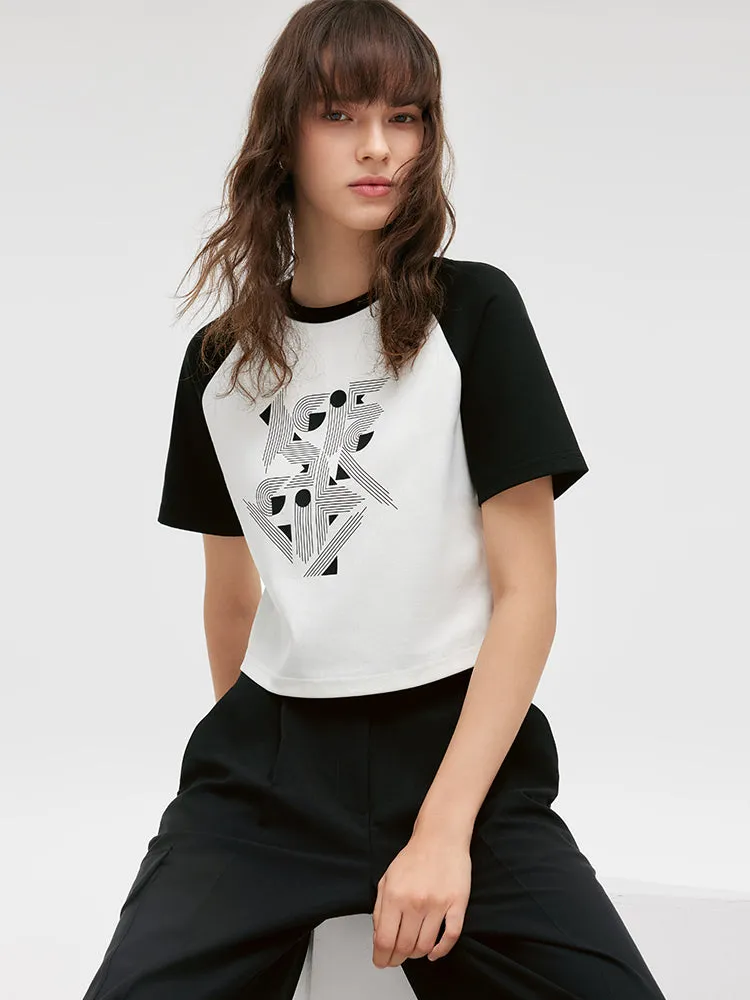 GOELIA X CHRISTINE PHUNG Raglan Sleeves Crop T-Shirt