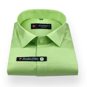 Green Color Cotton Wide Stripes Shirt For Men