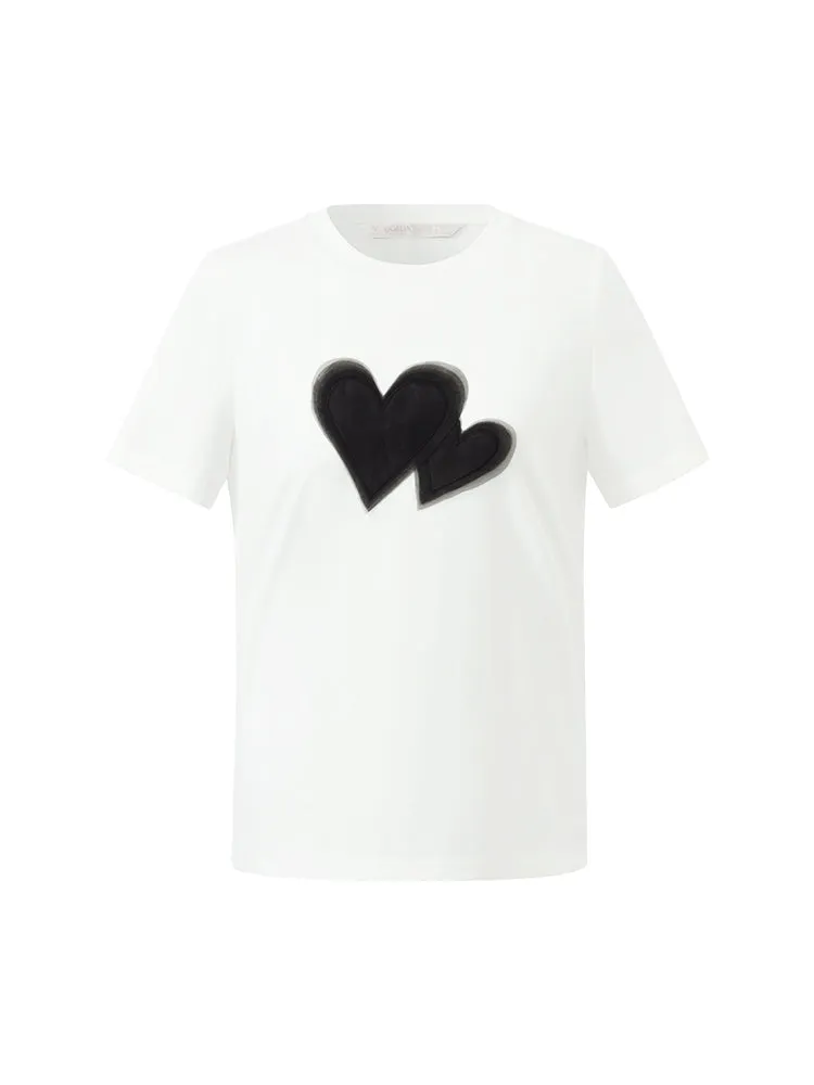 Heart Printed Women T-Shirt