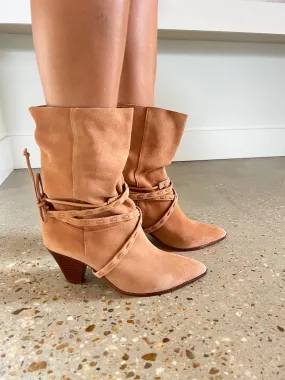 Honey Peach Portia Suede Bootie