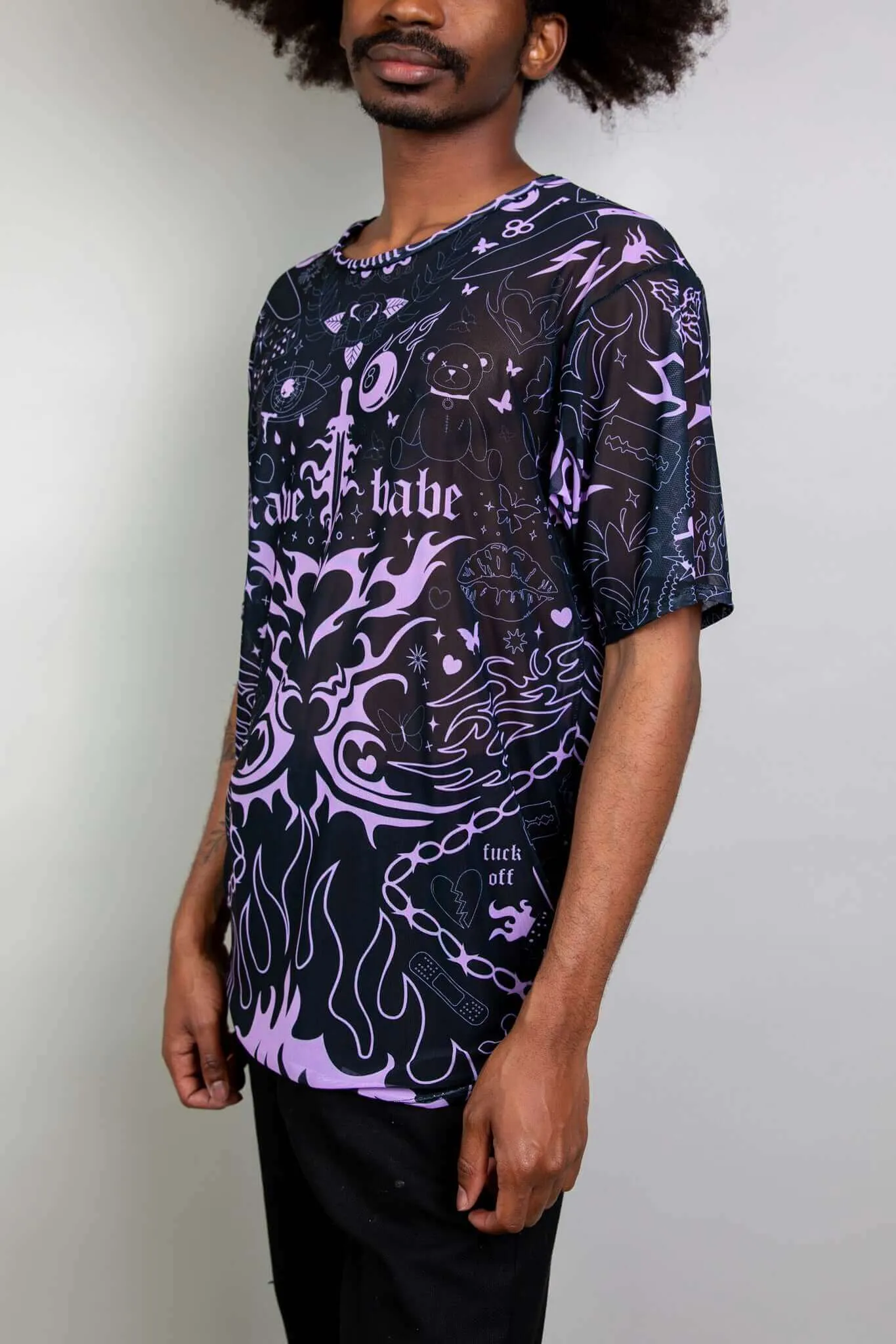 Inkwork Mesh Oversized Tee