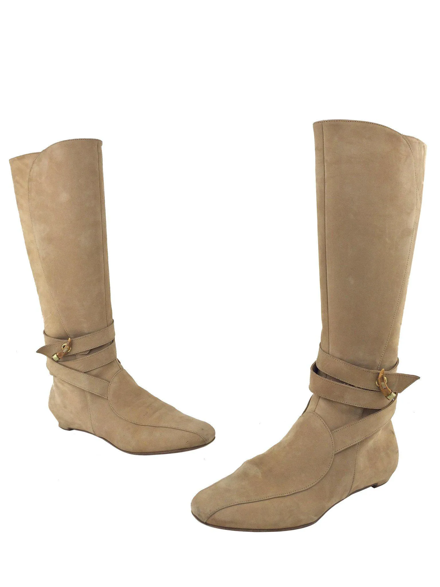 Jimmy Choo Suede Buckle Knee-High Boots Size 8.5