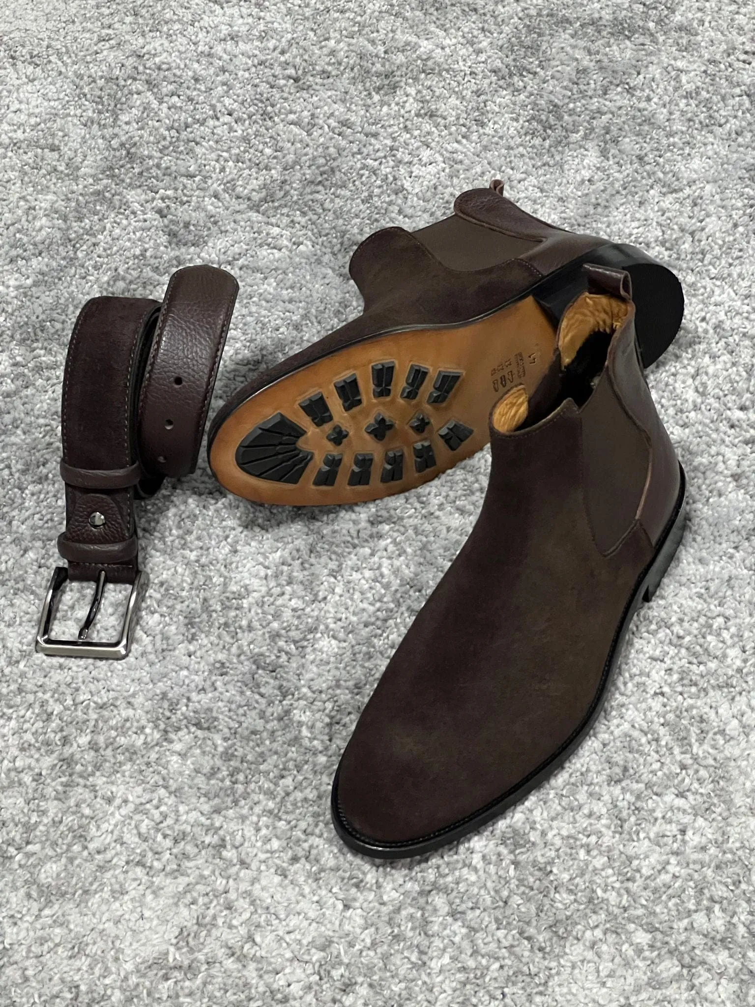 Leather Sole & Suede Brown Boots