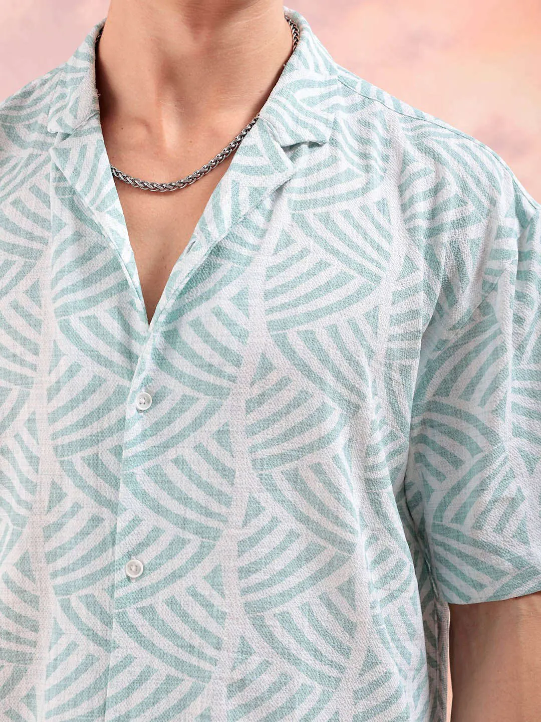 Men Art Deco Printed Relaxed Fit Shirt