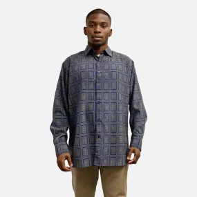 Men's Blue Sleeve Casual Shirt - Relaxed Style