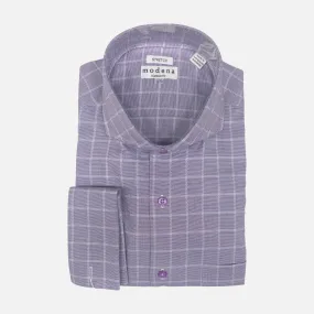 Men’s Pastel Purple Plaid tone on tone Dress Shirt with French Cuff | Classic Fit