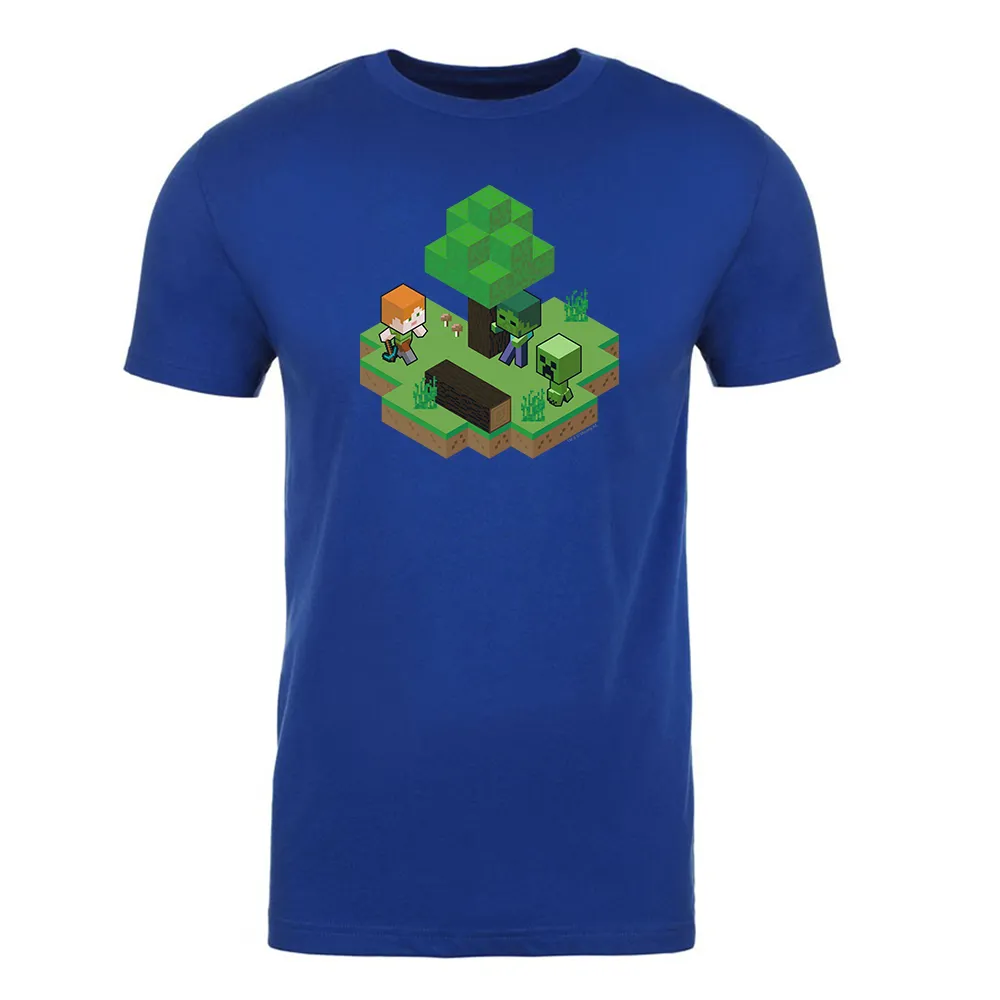 Minecraft Alex, Creeper, and Zombie Adult Short Sleeve T-Shirt