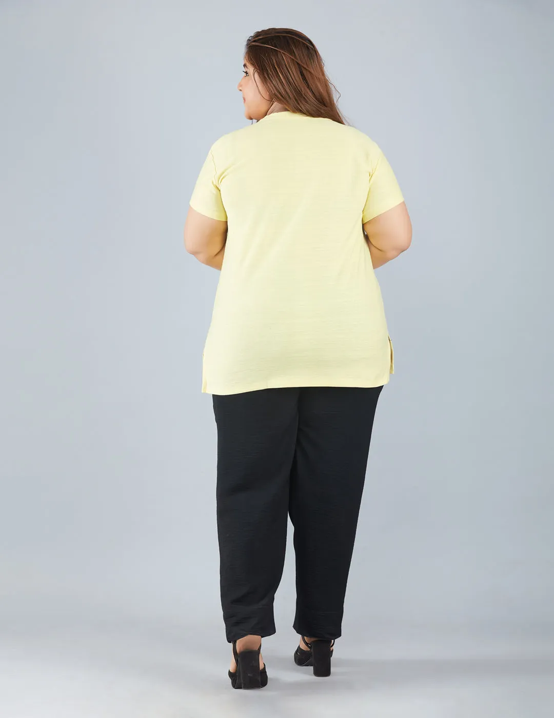 Plus Size Cotton T-shirts For Summer - Lemon