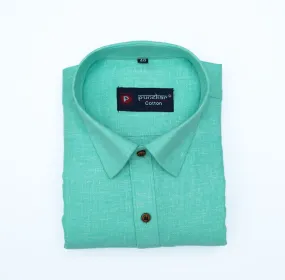 Punekar Cotton Light Green Color Cotton Linen Formal Shirt for Men's.