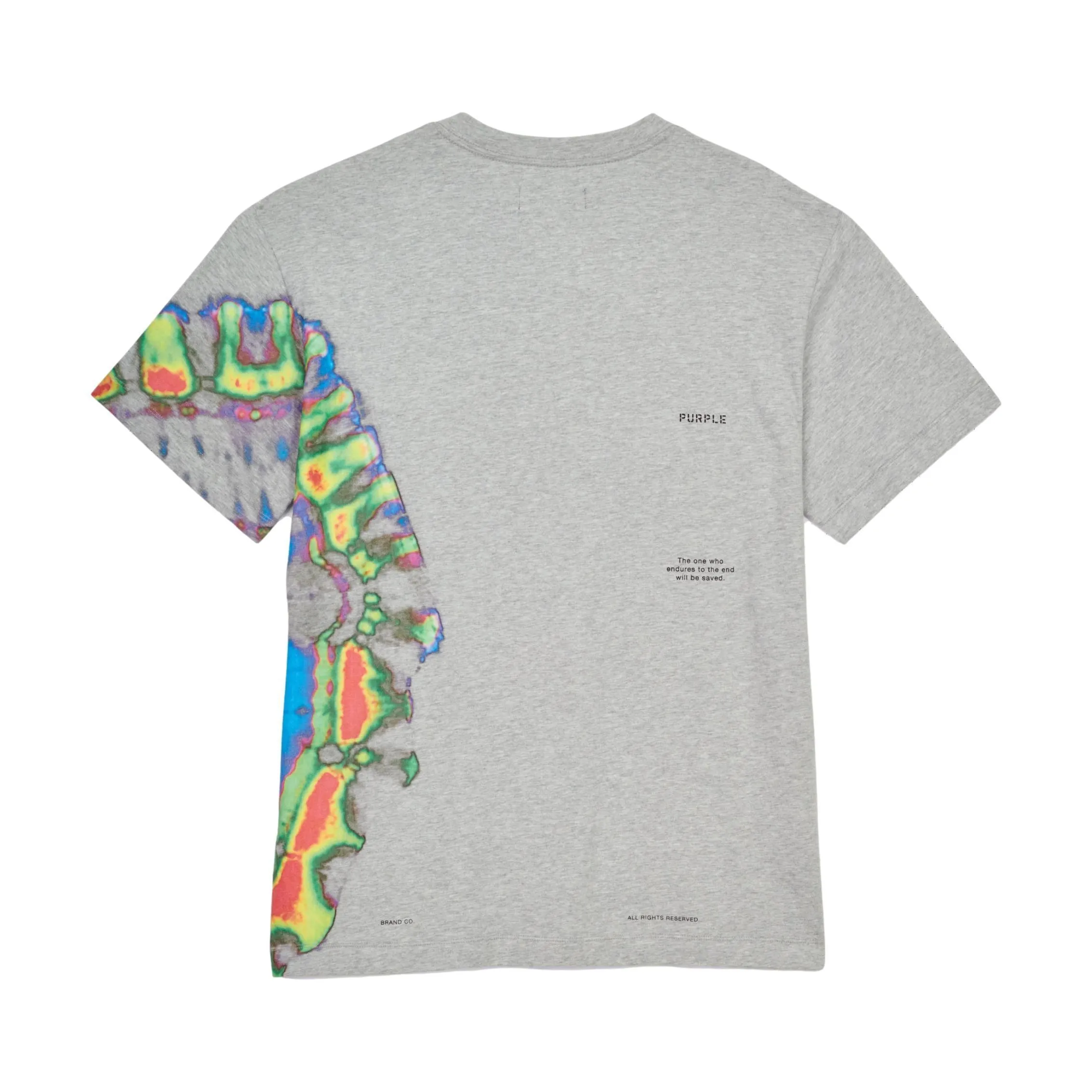 PURPLE BRAND P104 Jersey Heather Grey Multi Tie Dye T-Shirt