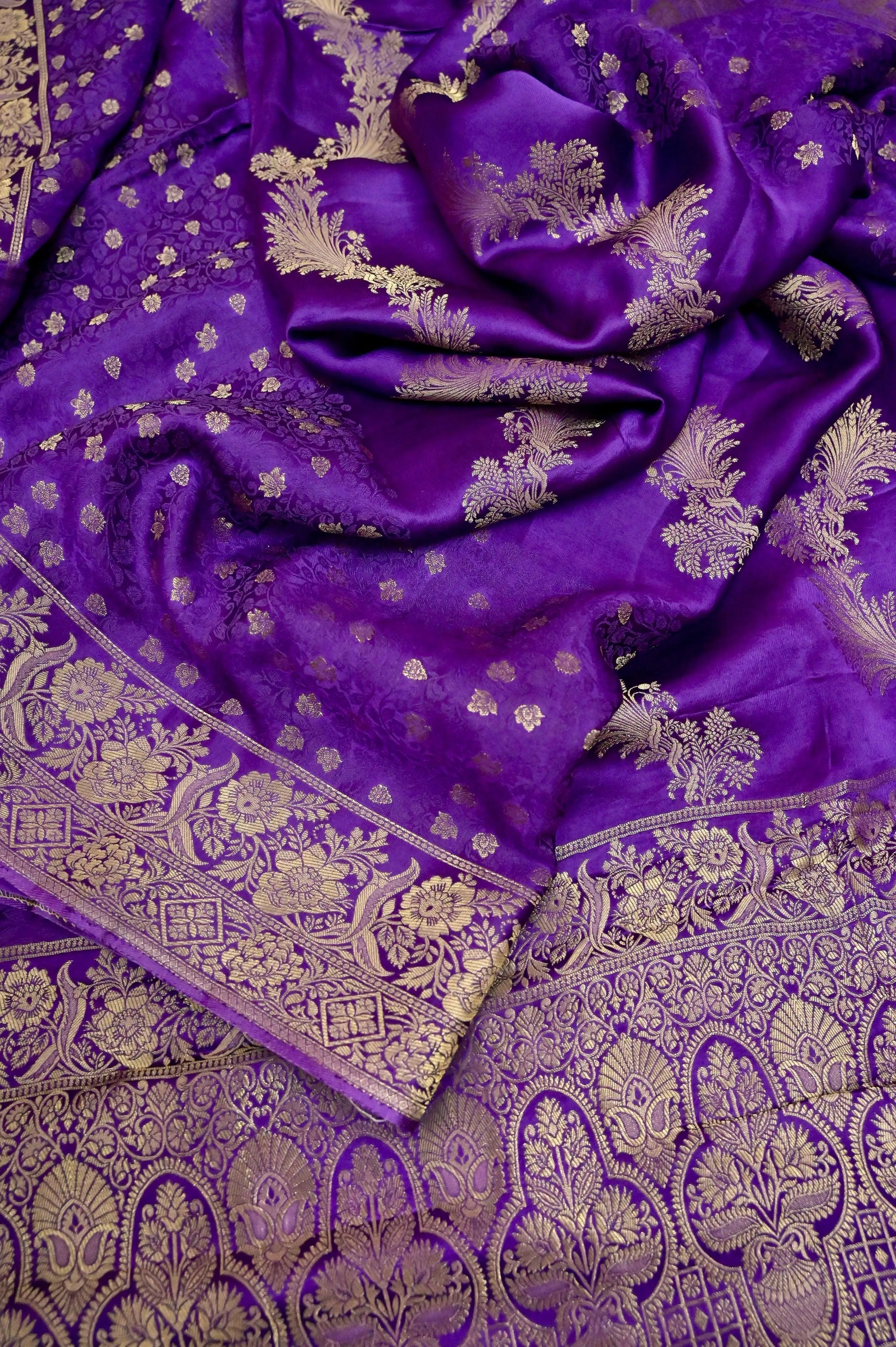 Purple Color Mashru Silk Banarasi with Meenakari Butta Work in