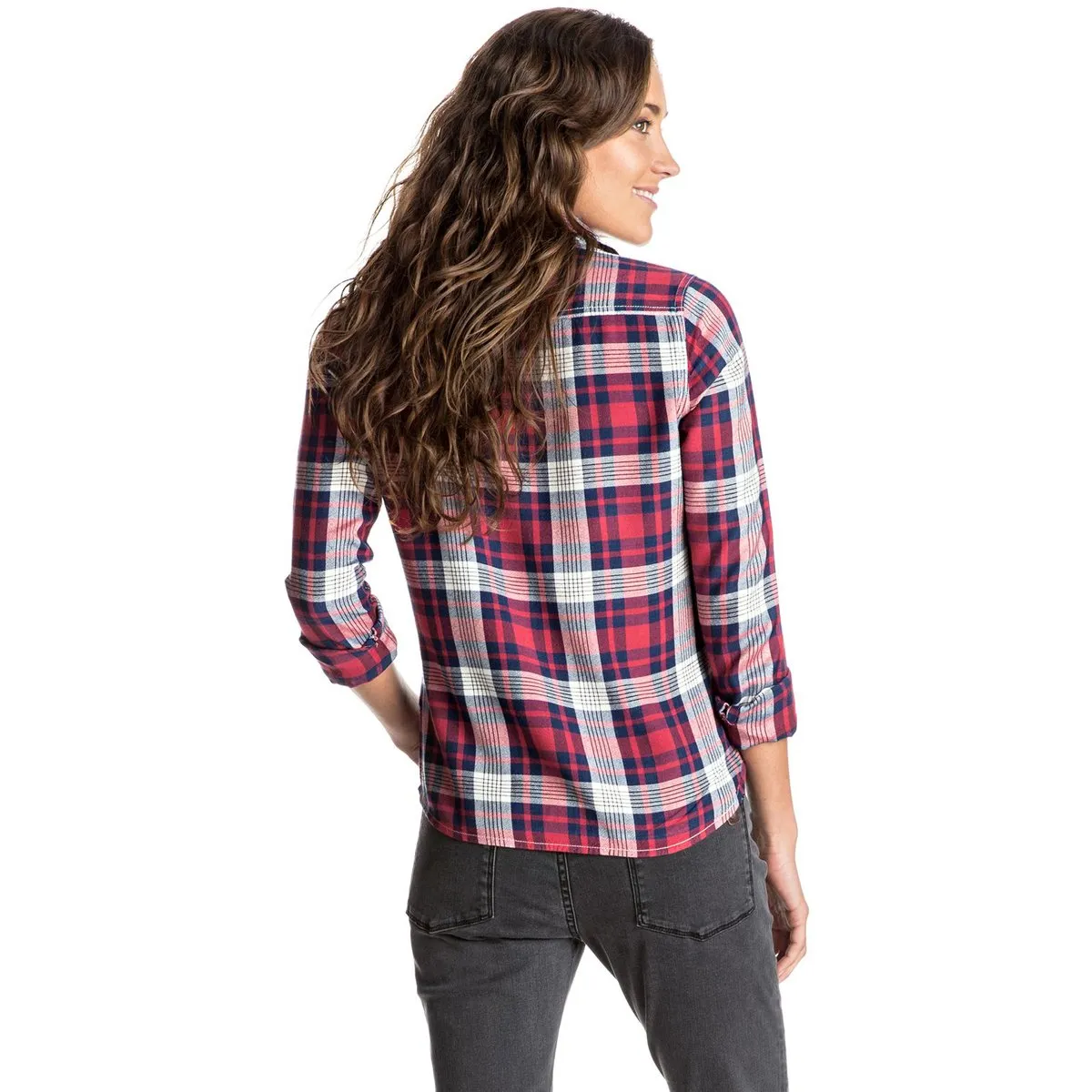 Roxy Plaid On You Women's Button Up Long-Sleeve Shirts (Brand New)