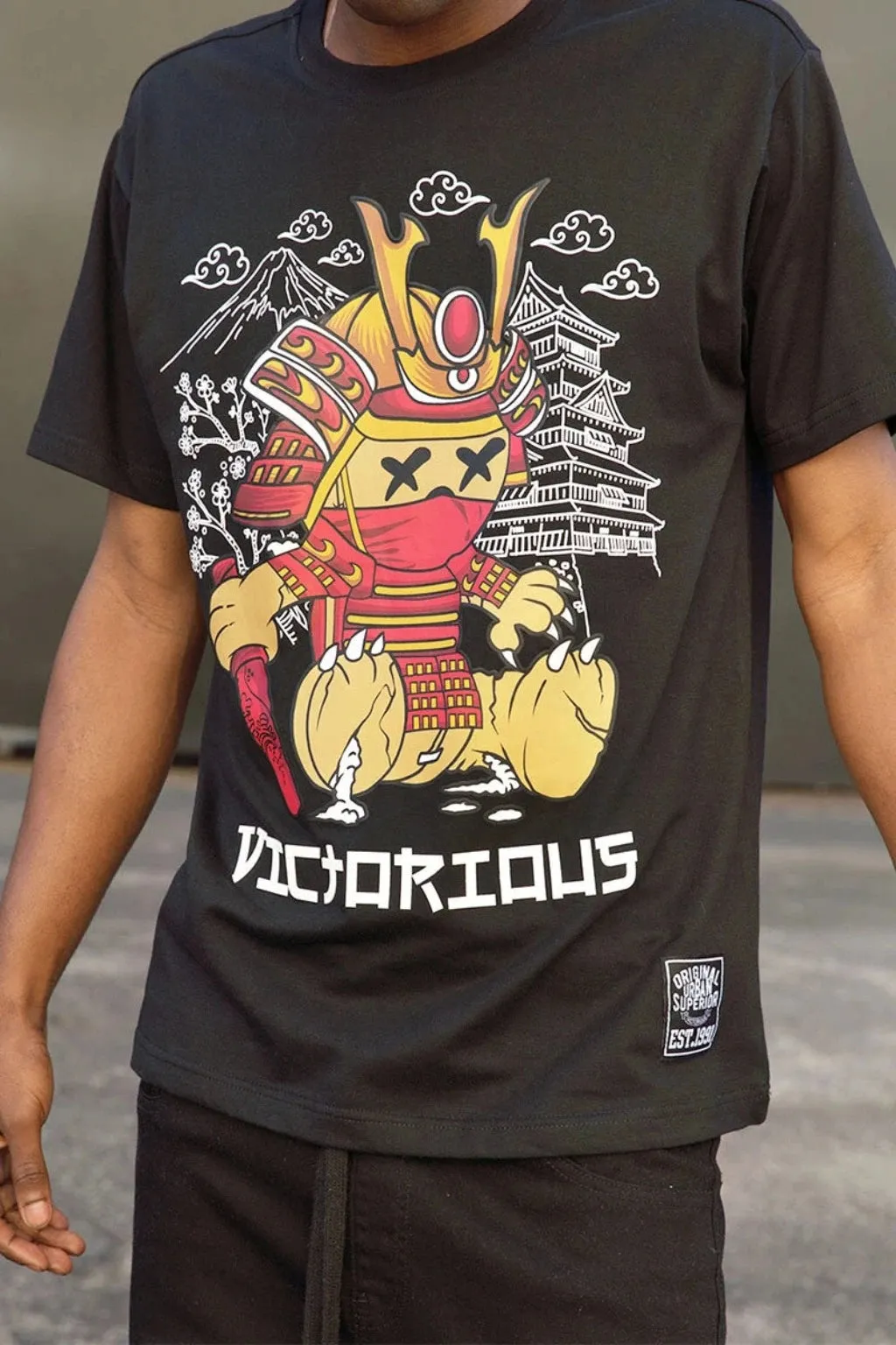 Samurai Bear Short Sleeve Tee - Black