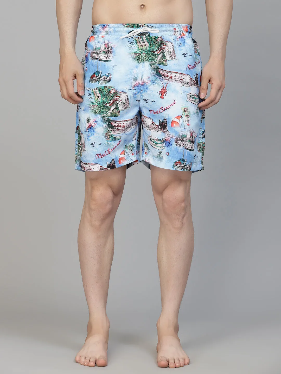 Style Quotient Men Multi Color Tropical Printed Polyester Swim Short