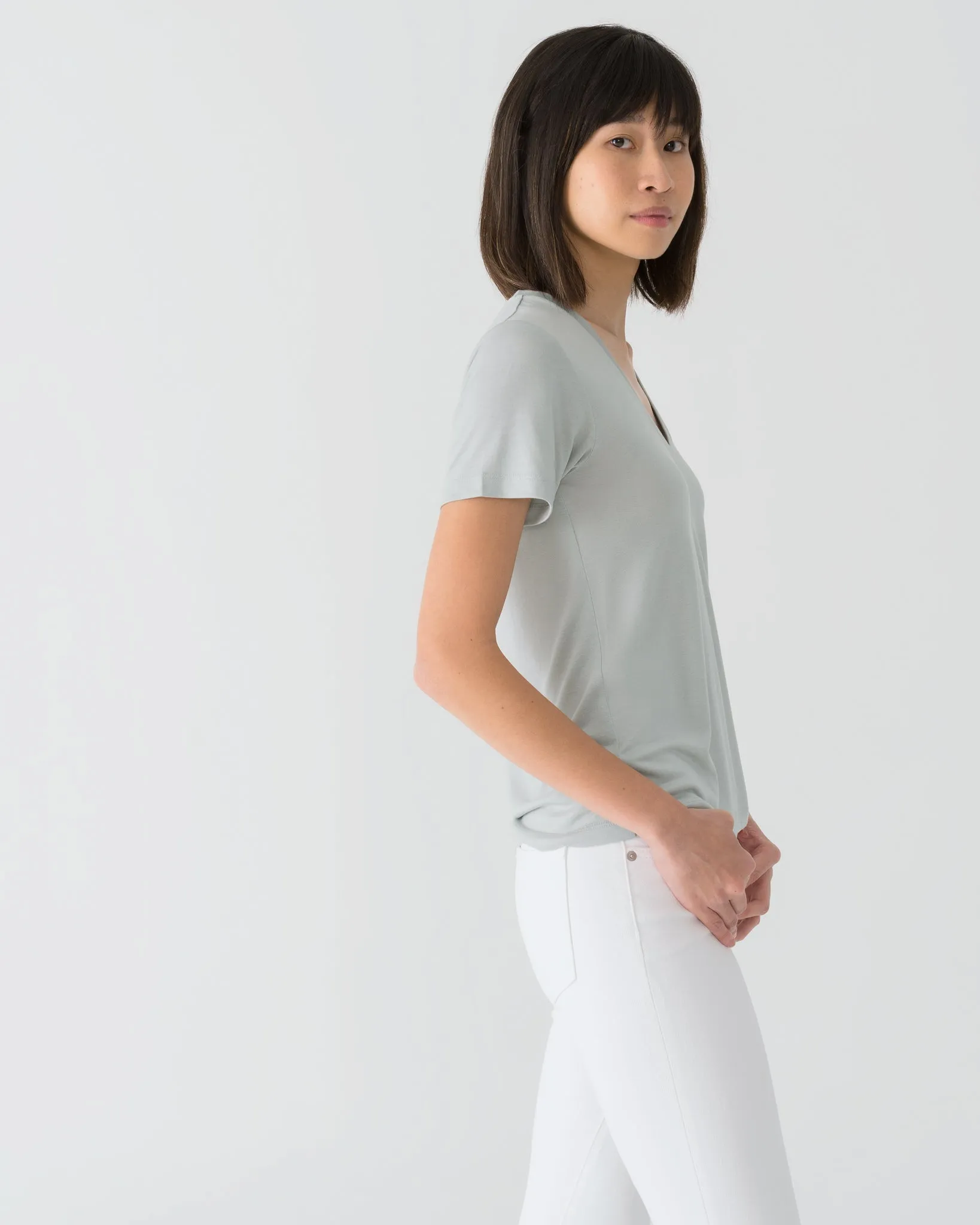 TENCEL V Neck Tee