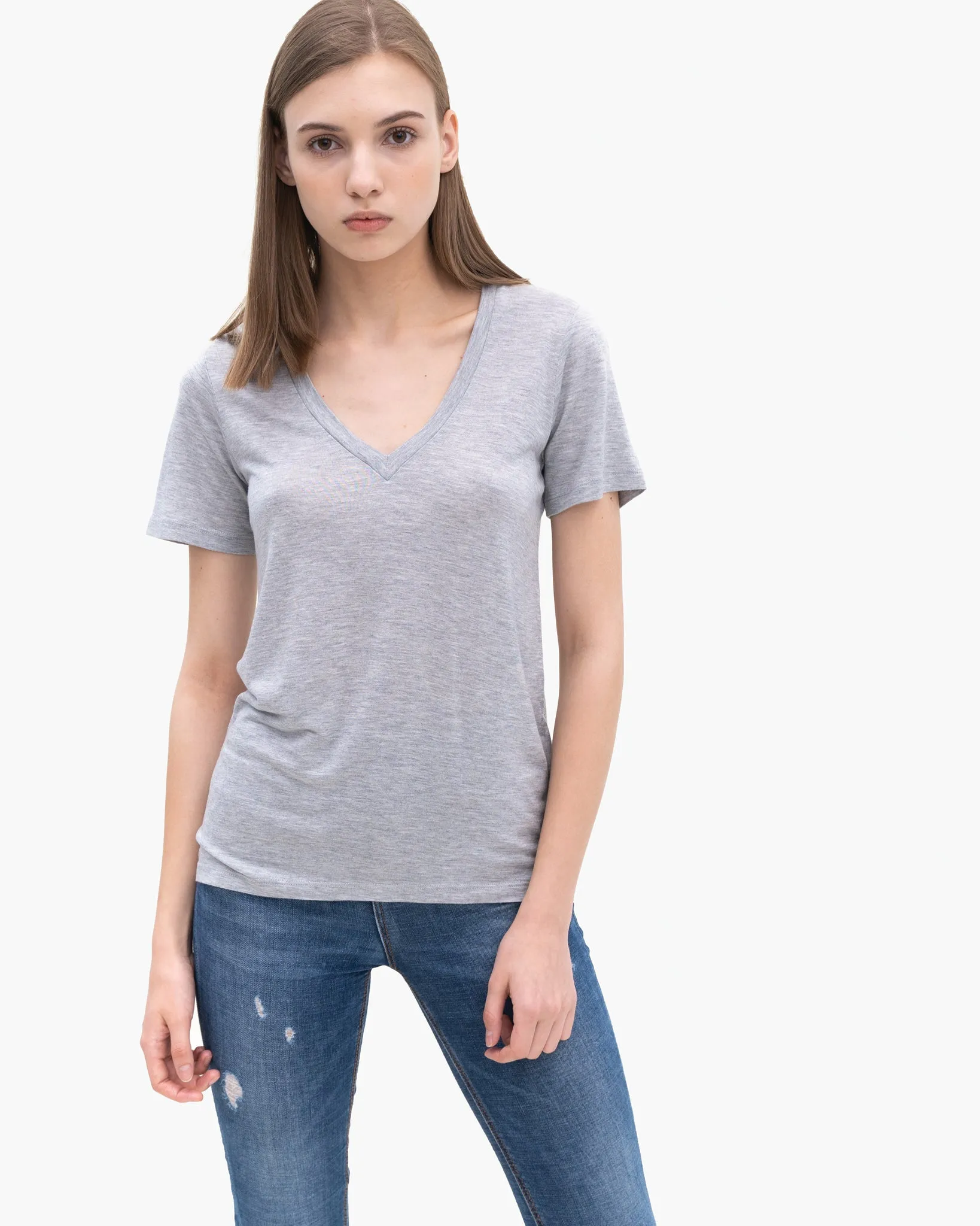 TENCEL V Neck Tee