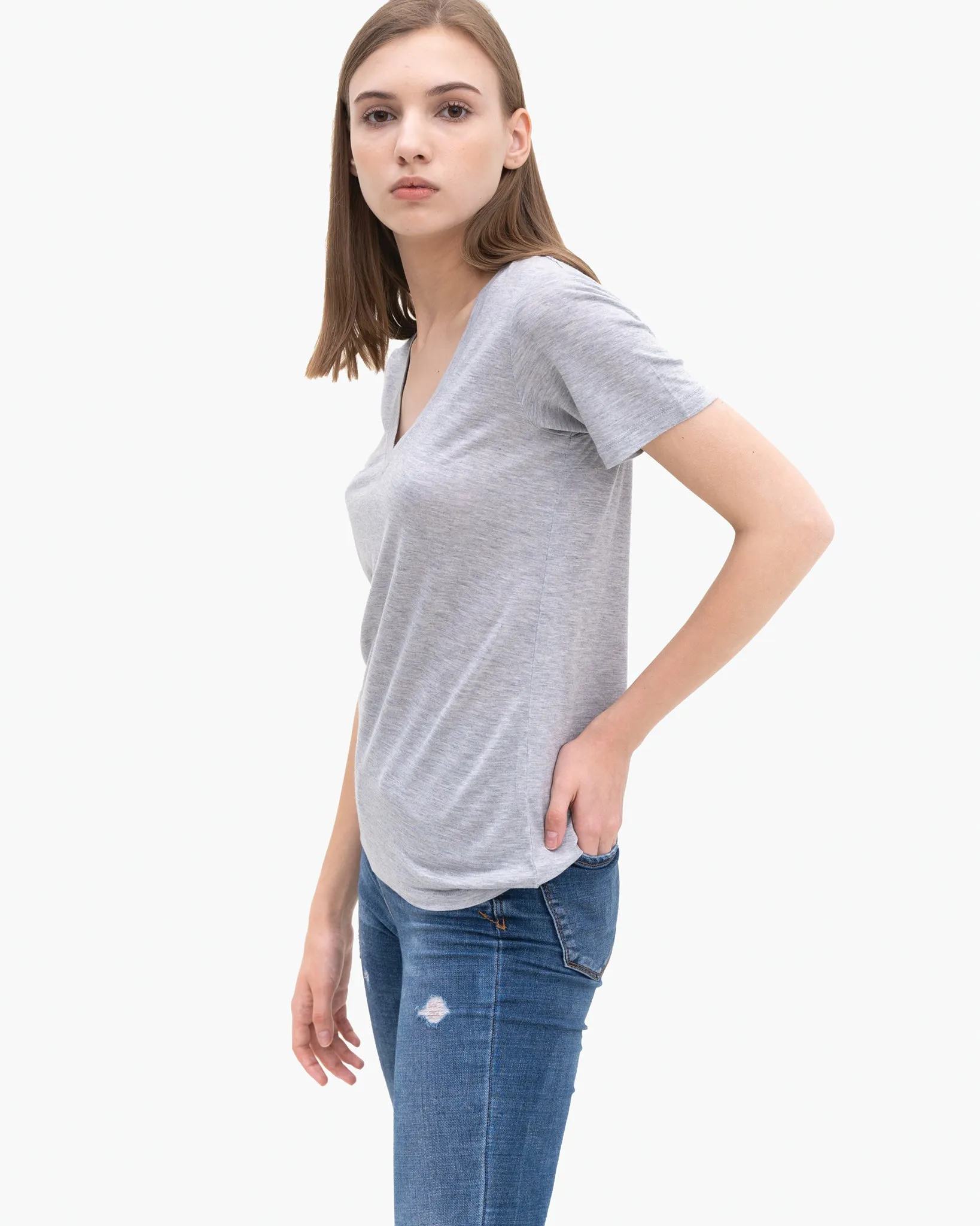 TENCEL V Neck Tee