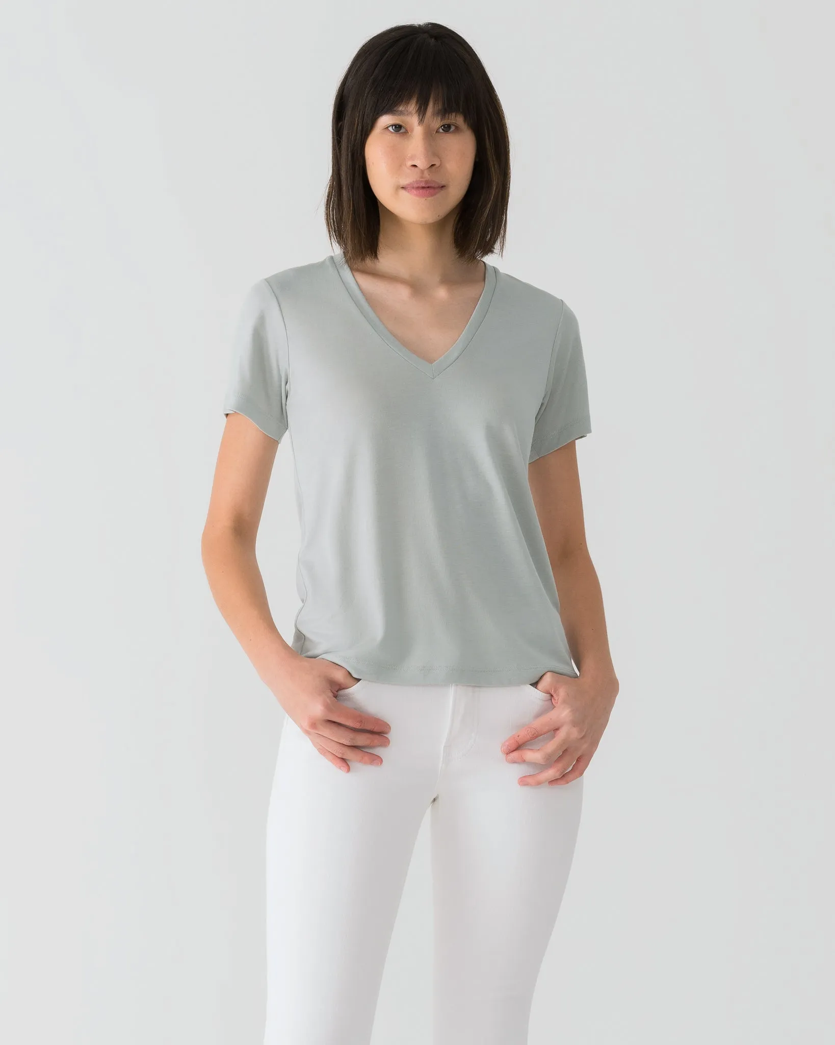 TENCEL V Neck Tee