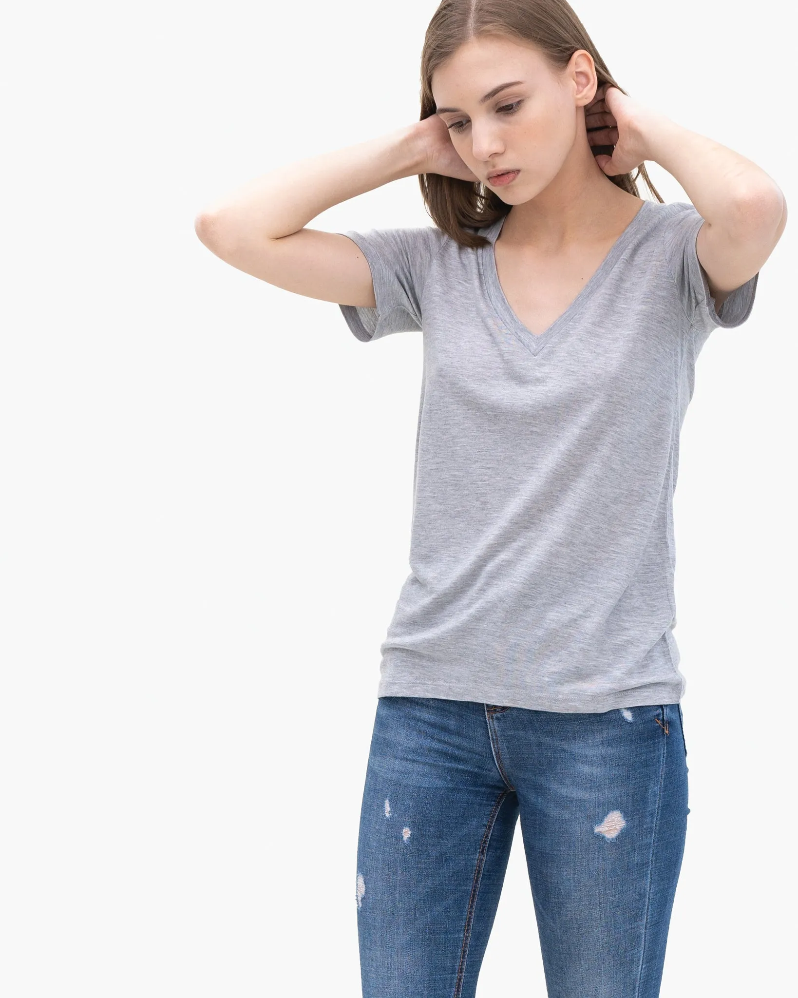 TENCEL V Neck Tee