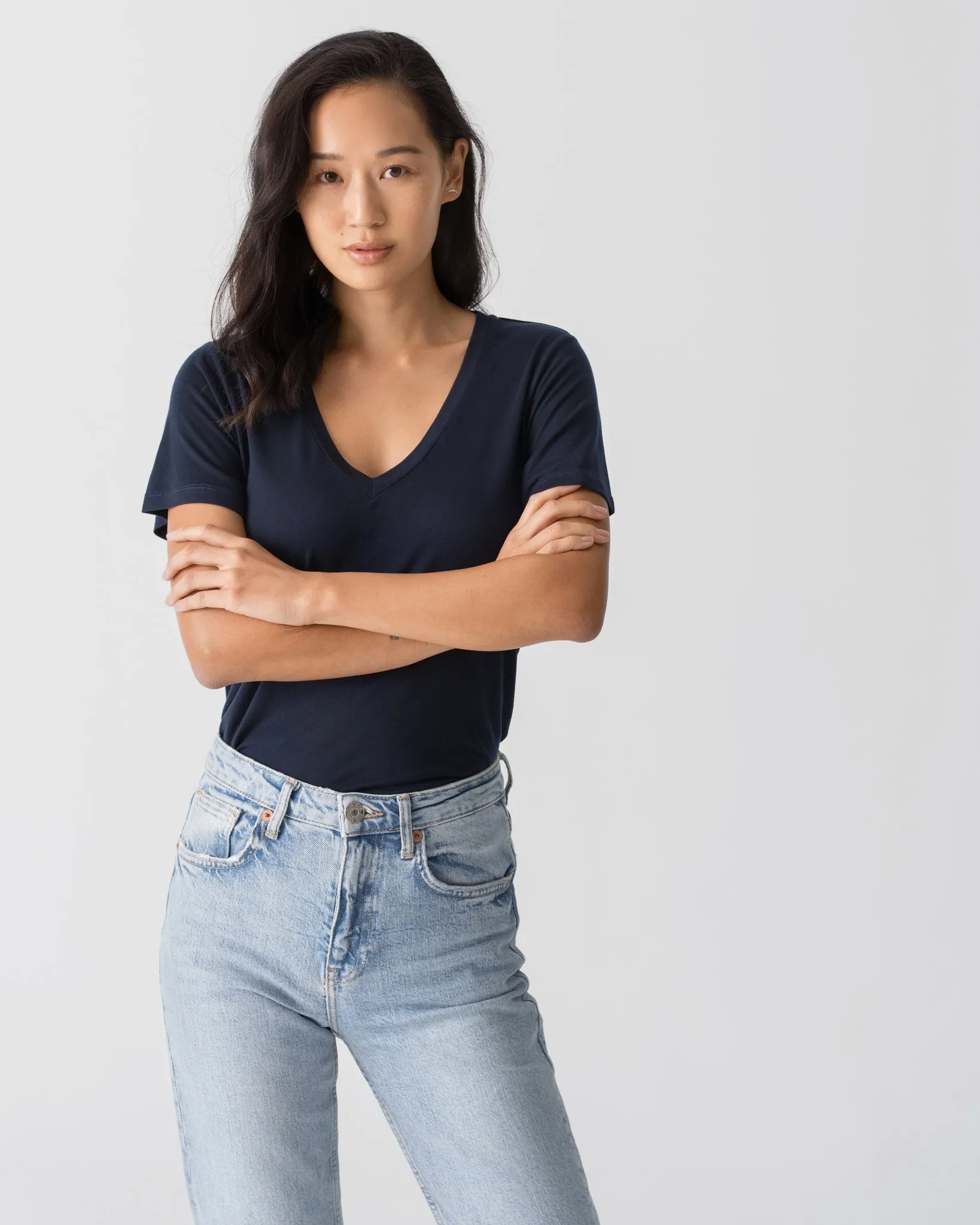 TENCEL V Neck Tee