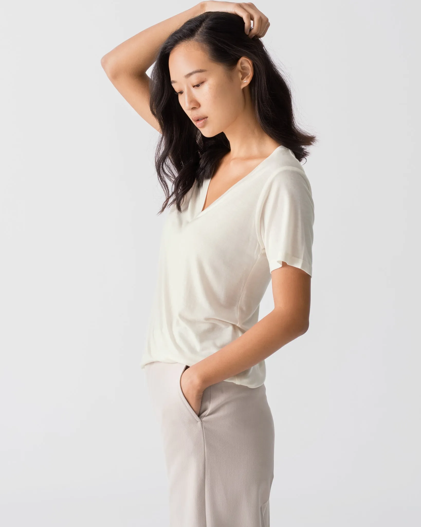 TENCEL V Neck Tee