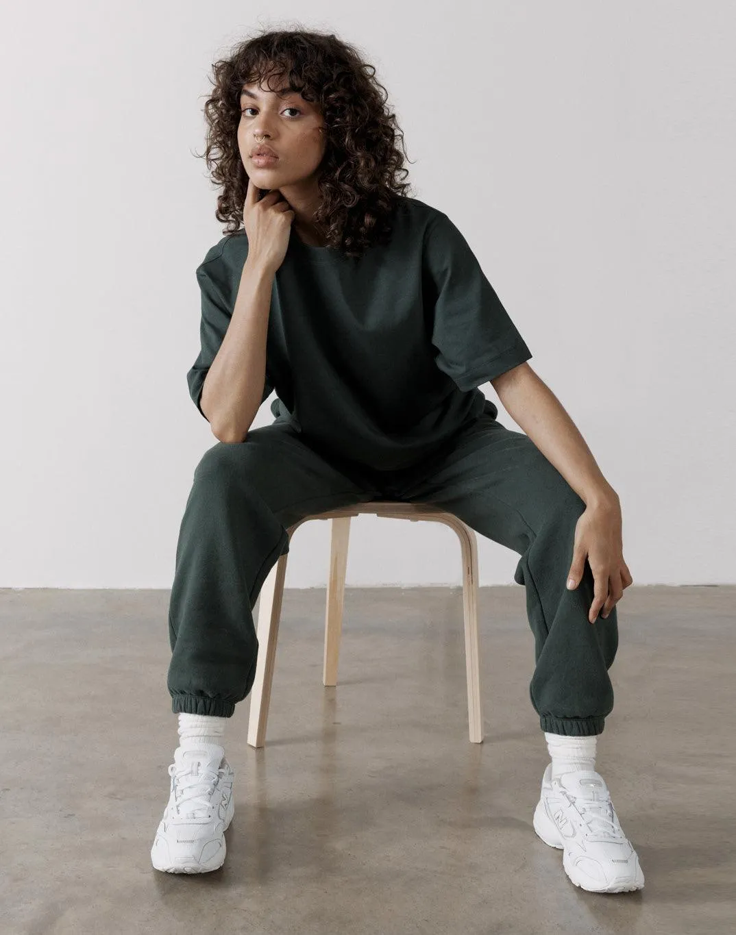 The Oversized Tee in Earth Green