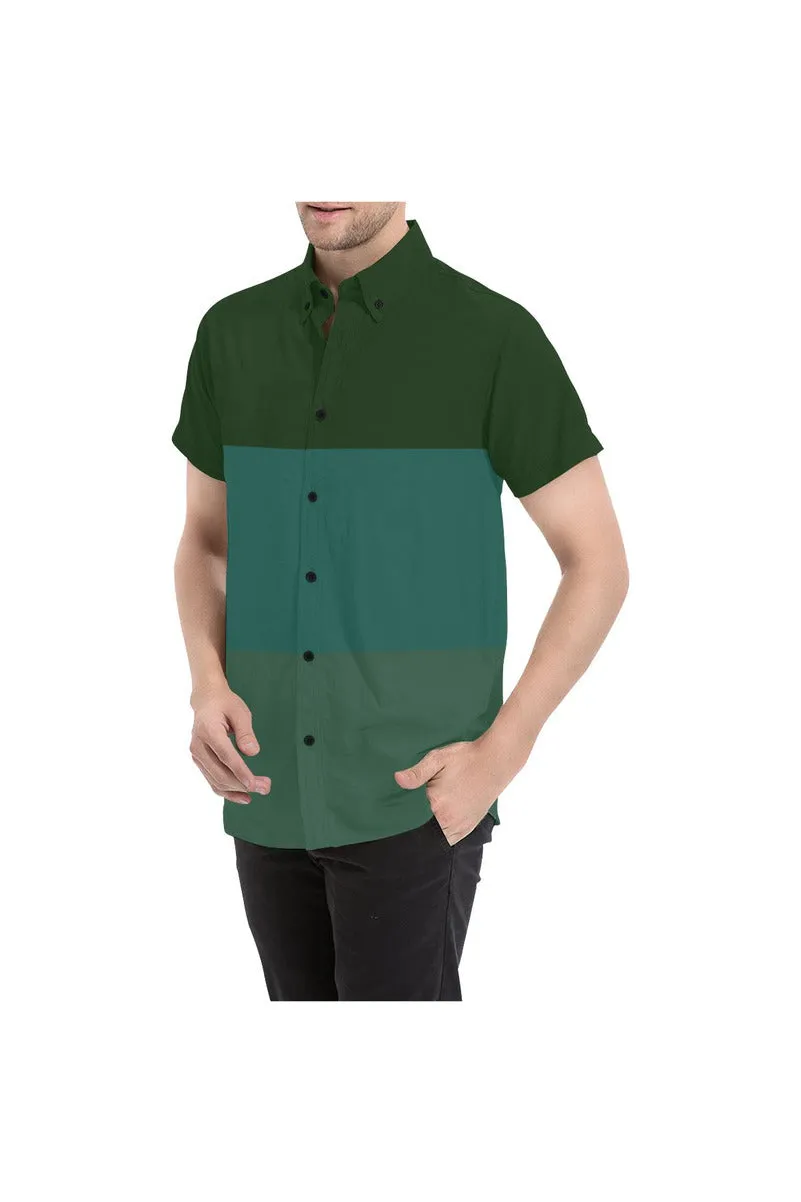 Tri-color in Green Men's All Over Print Short Sleeve Shirt