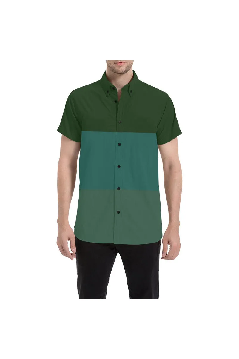 Tri-color in Green Men's All Over Print Short Sleeve Shirt