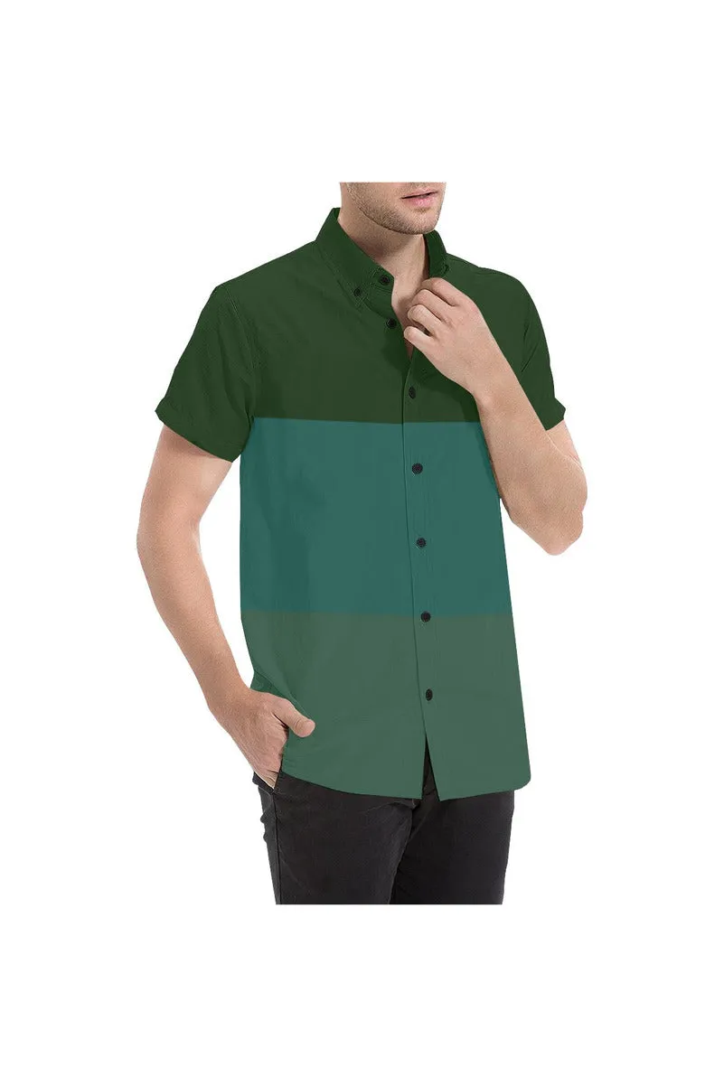 Tri-color in Green Men's All Over Print Short Sleeve Shirt