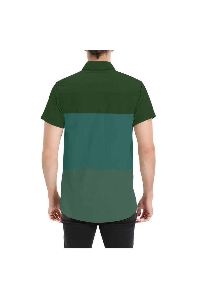 Tri-color in Green Men's All Over Print Short Sleeve Shirt