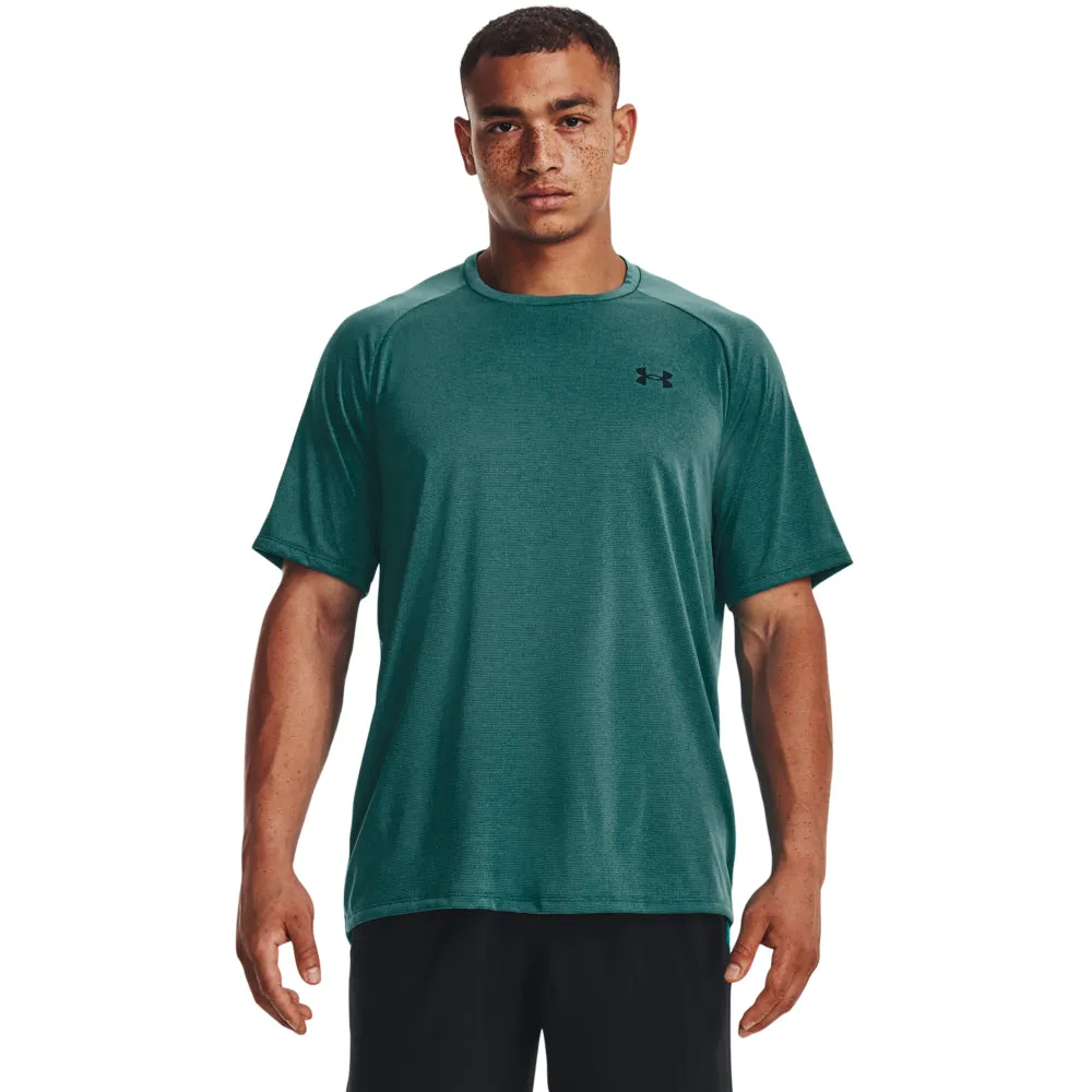 Under Armour Mens Tech 2.0 Performance Textured T-Shirt - Coastal Teal - Lightweight, Moisture-Wicking Athletic Top