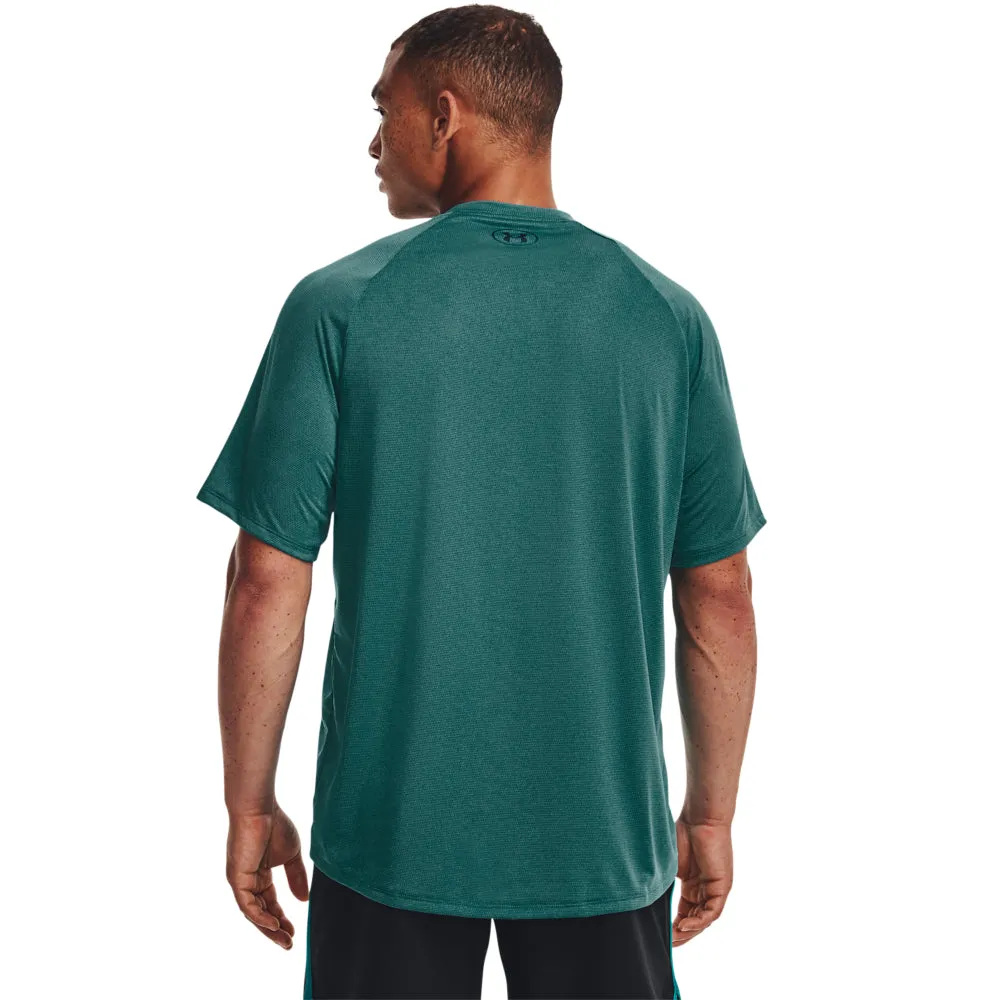 Under Armour Mens Tech 2.0 Performance Textured T-Shirt - Coastal Teal - Lightweight, Moisture-Wicking Athletic Top