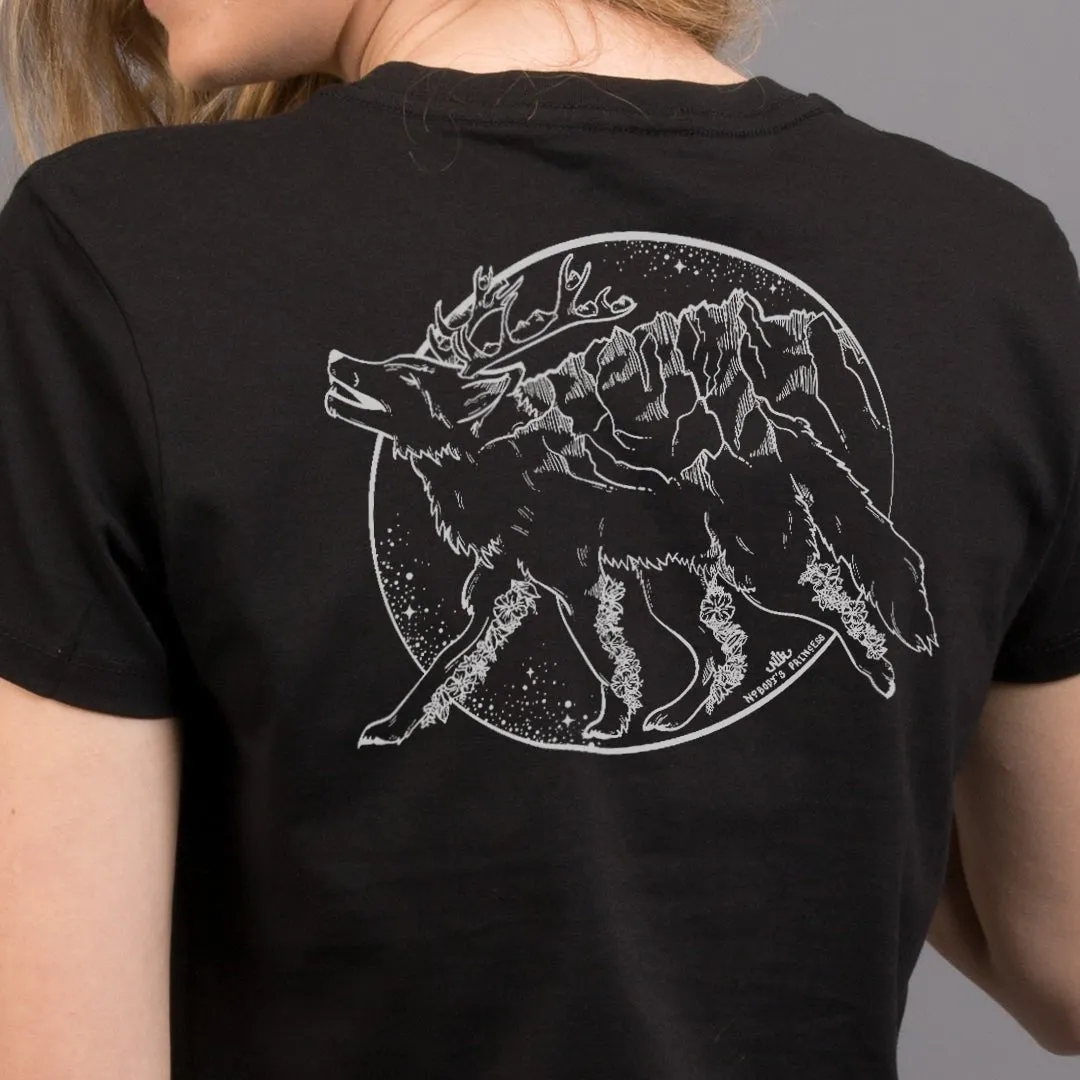 Whimsical Wolf T-Shirt - White Print