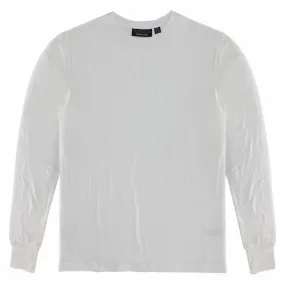 White Grey Better Basics Ultra-Soft Crewneck Long Sleeve T-Shirt by Fashion Hub