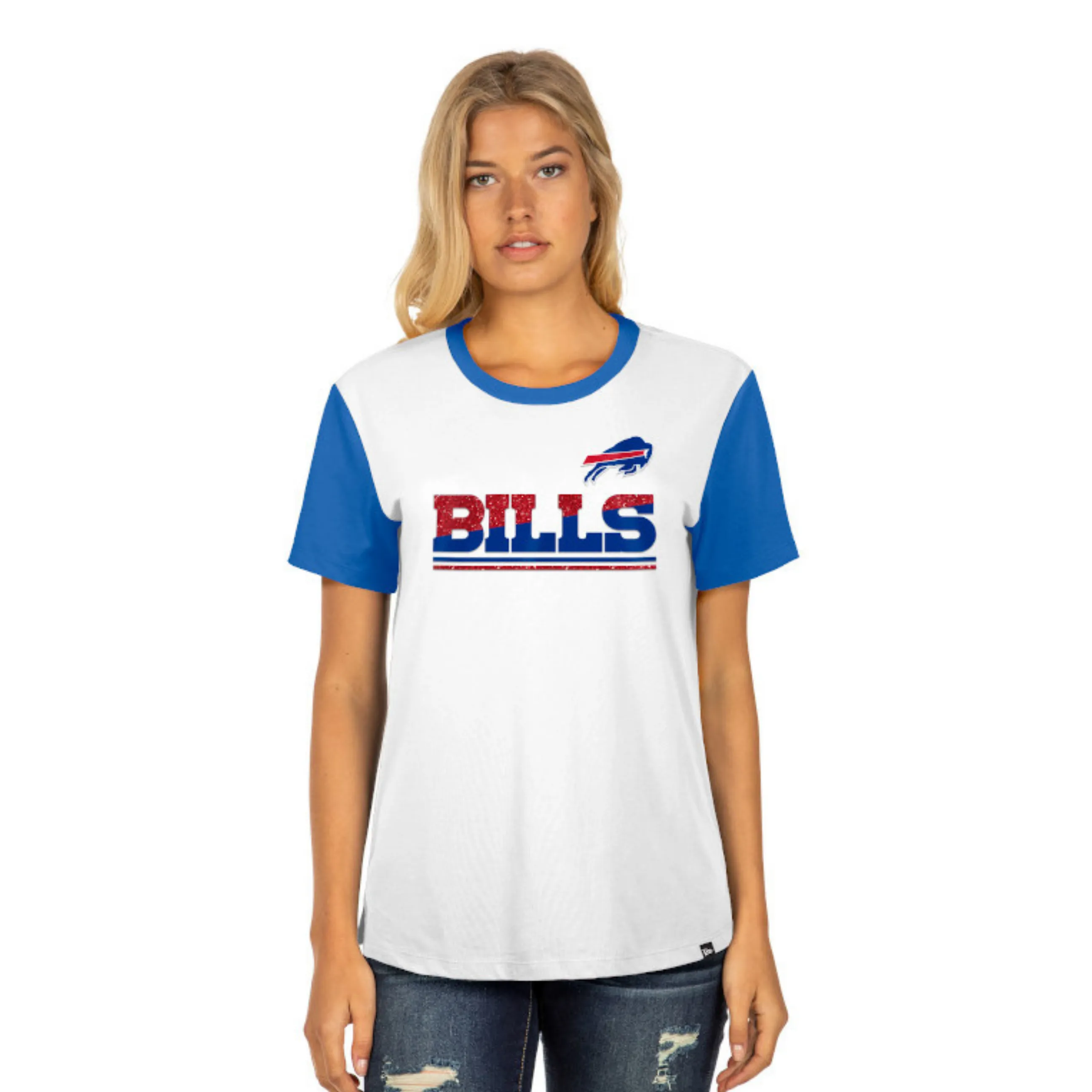 Women's New Era Bills Royal & White Short Sleeve Shirt