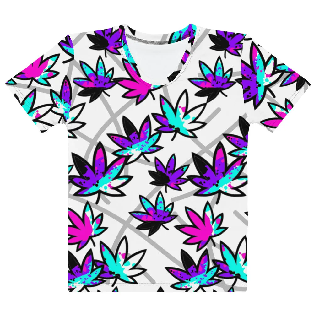 Women's Purple Drip Leaves T-shirt