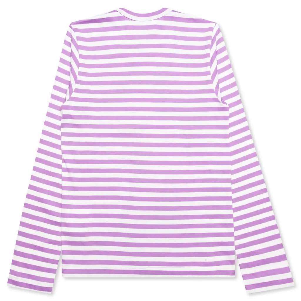 Women's Striped Long Sleeve T-Shirt - Purple